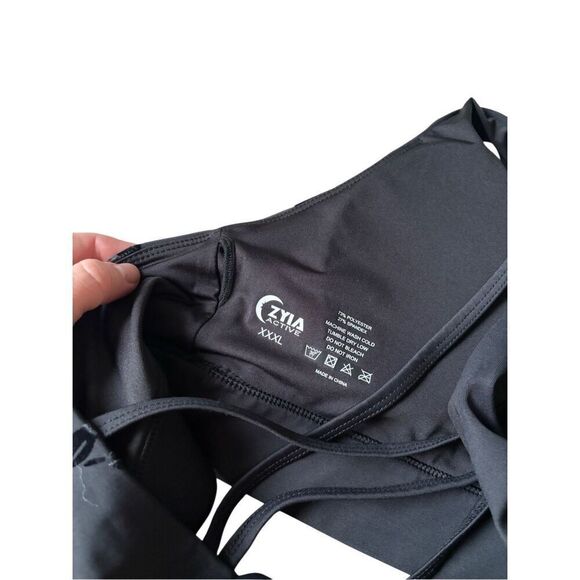Zyia Active Velvet Floral Light N Tight Strappy Sports Bras size XXXL Black - Picture 4 of 6